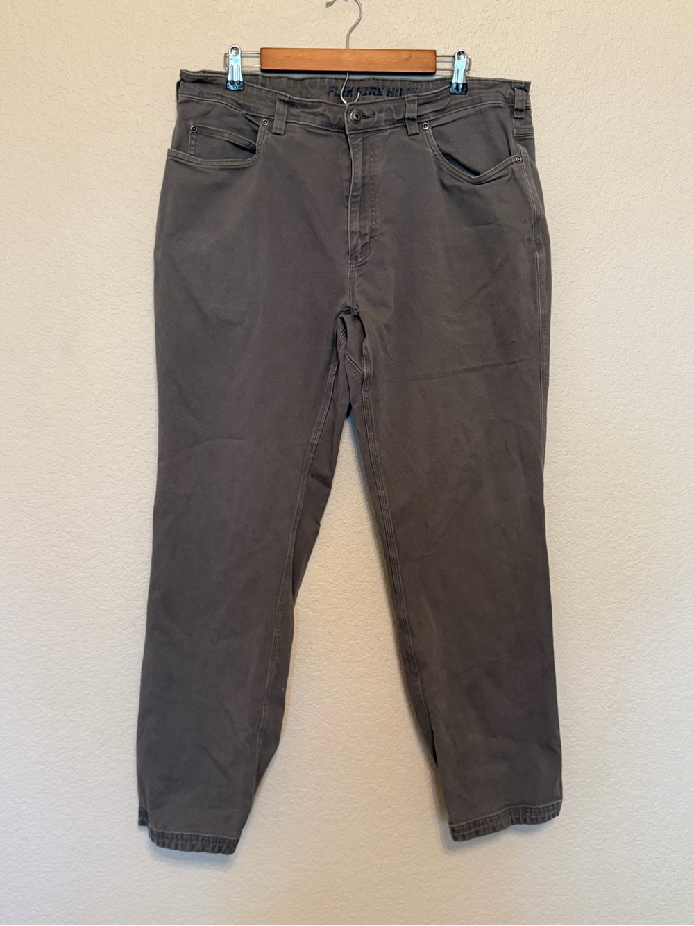 Duluth Trading Co Gray Flex Fires Hose Relaxed Fit Straight-Leg Pants 38 by 32